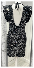 Load image into Gallery viewer, Zeena – Black Velvet & Silver Sequin Dress