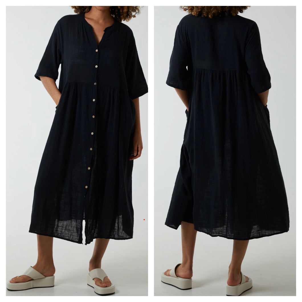 Cotton/linen oversize dress