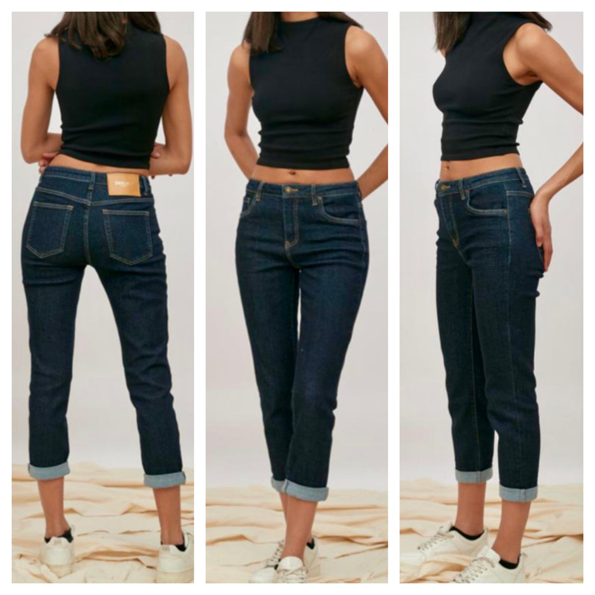Toxik Boyfriend dark blue Jeans Available at Just Mia Boutique UK