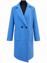 Load image into Gallery viewer, Bouclé Longline Coat – Blue
