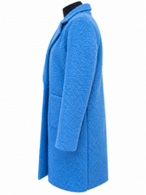 Load image into Gallery viewer, Bouclé Longline Coat – Blue