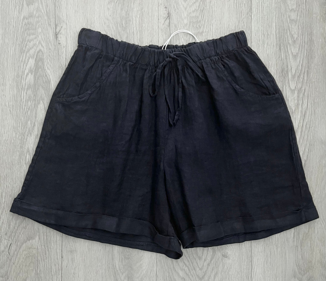 Linen shorts - navy
