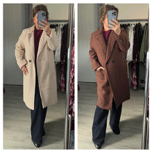 Load image into Gallery viewer, Bouclé Longline Coat – Chocolate