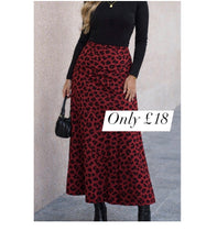 Load image into Gallery viewer, Print silk skirt - red