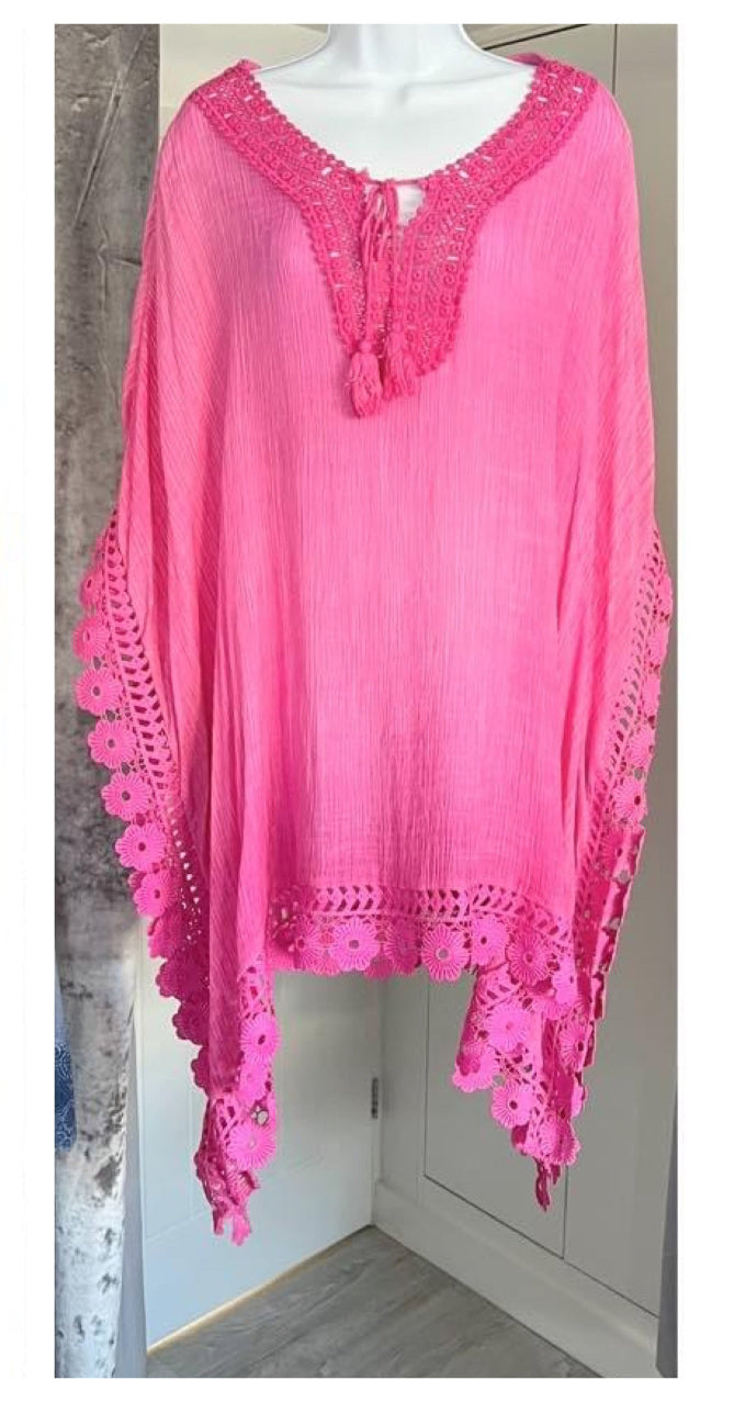 Crochet kaftan - pink