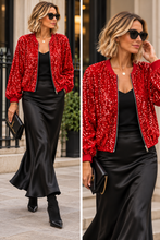 Load image into Gallery viewer, Sequin Bomber - Red