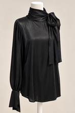 Load image into Gallery viewer, Jess - Tie Neck Blouse - Black