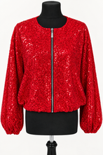Load image into Gallery viewer, Sequin Bomber - Red