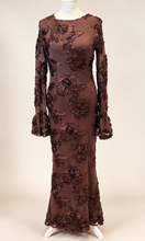 Load image into Gallery viewer, Megan – Chocolate Brown Embroidered Maxi Dress