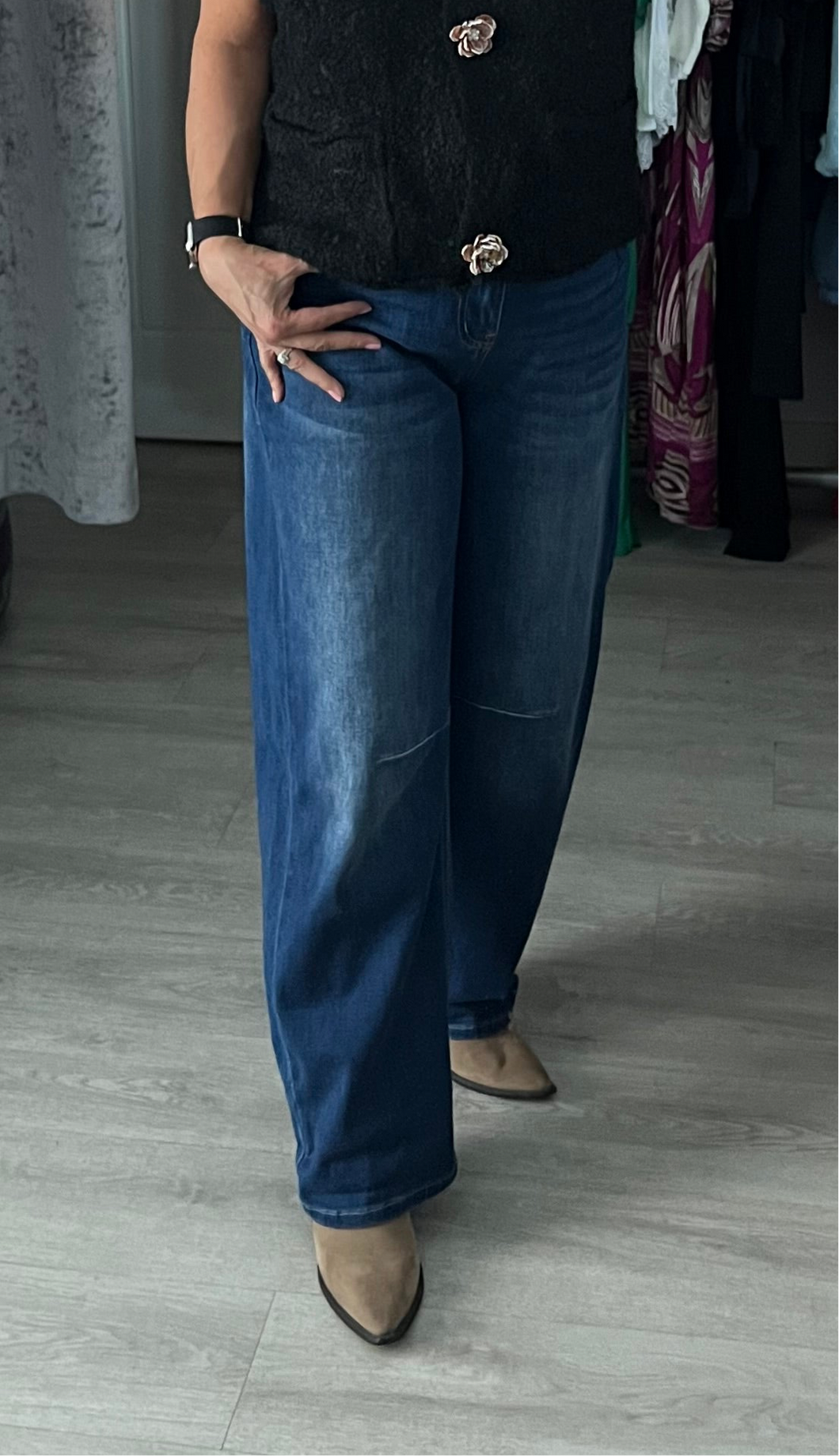 Barrel jeans - blue denim