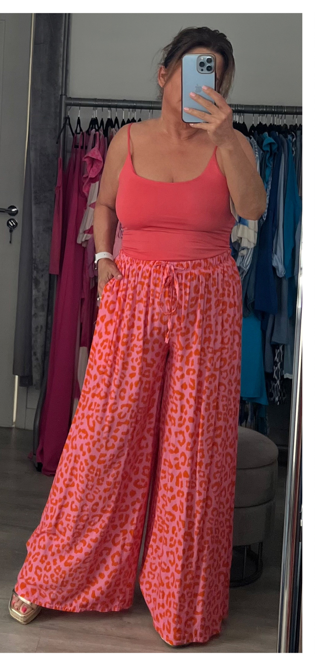 Leah trousers - coral/pink