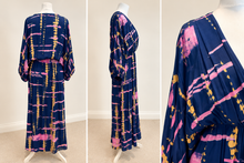 Load image into Gallery viewer, Anabel – Navy Abstract Print Maxi Dress
