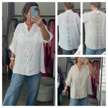 Load image into Gallery viewer, Linen detail shirt - stone

