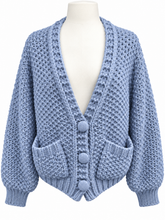Load image into Gallery viewer, Isabella - Chunky Knit Cardigan - Blue
