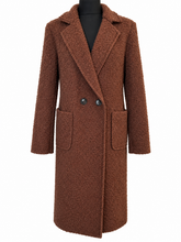 Load image into Gallery viewer, Bouclé Longline Coat – Chocolate
