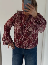 Load image into Gallery viewer, Spanish blouse - wine &amp; navy
