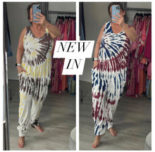 Load image into Gallery viewer, Tie-dye Jumpsuit - mocha/lemon

