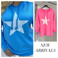 Load image into Gallery viewer, Star hoodie - blue
