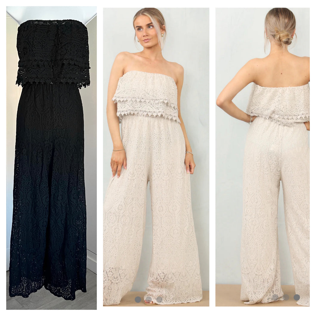 Lace jumpsuit - black