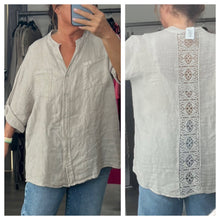 Load image into Gallery viewer, Linen detail shirt - stone
