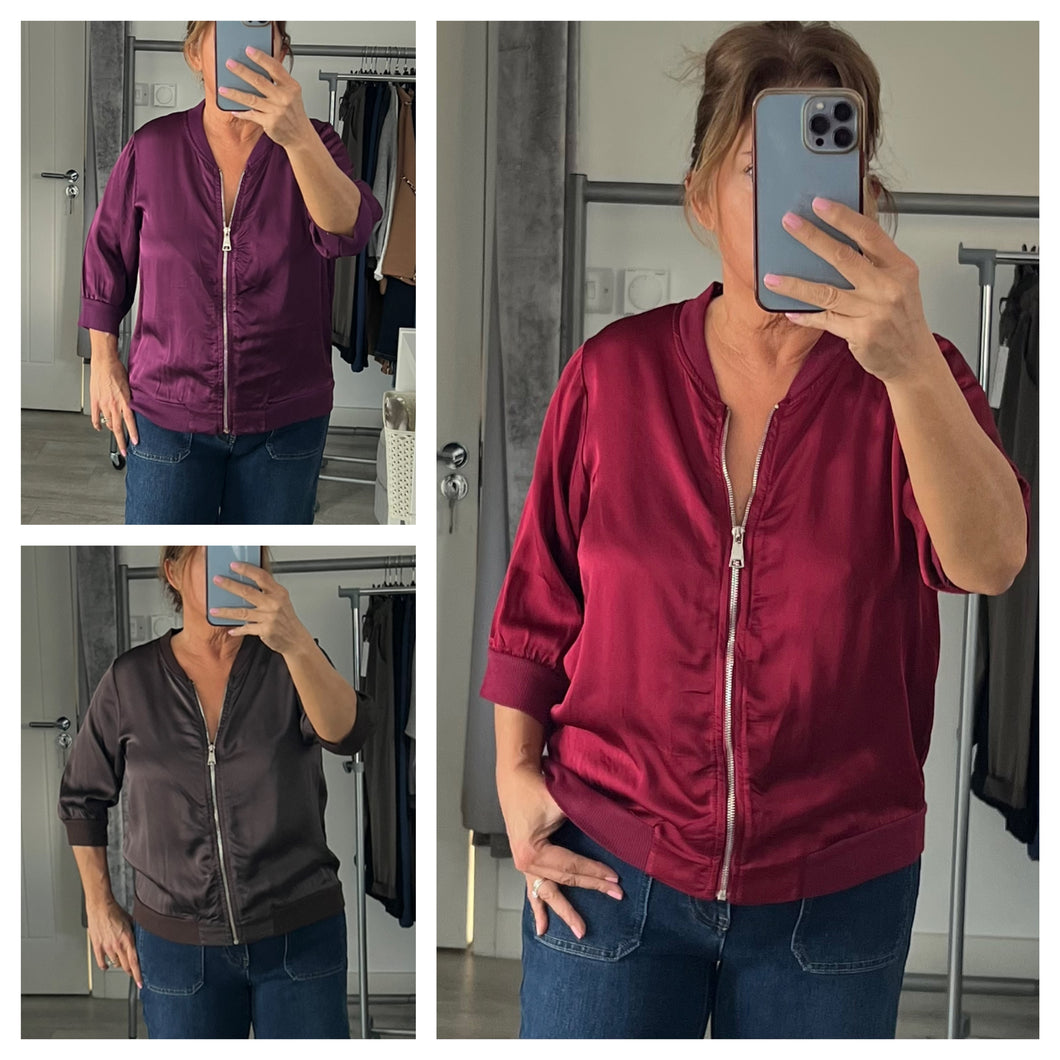 Silky zip jacket/top
