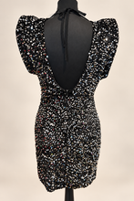 Load image into Gallery viewer, Zeena – Black Velvet &amp; Silver Sequin Dress
