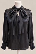 Load image into Gallery viewer, Jess - Tie Neck Blouse - Black
