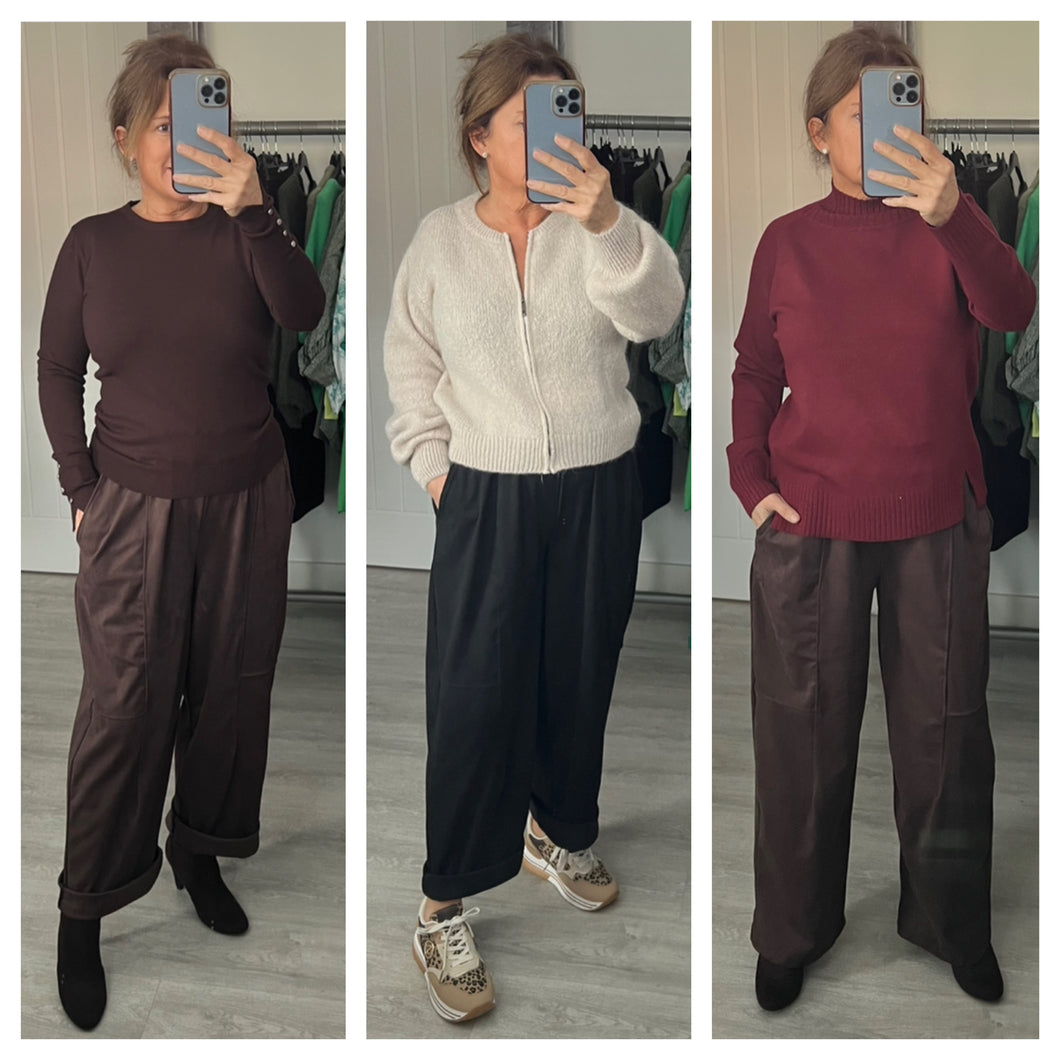 Luxi suedette wide leg