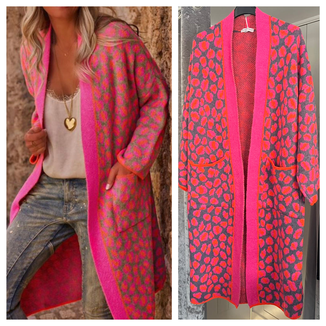 Leop print cardie