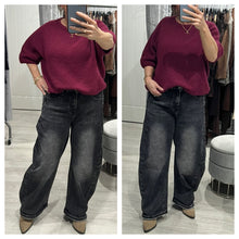 Load image into Gallery viewer, Barrel jeans - black denim
