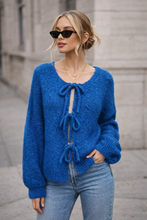 Load image into Gallery viewer, Tie cardie - royal blue
