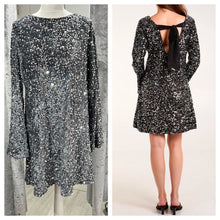 Load image into Gallery viewer, Velvet sequin dress/tunic - silver/grey
